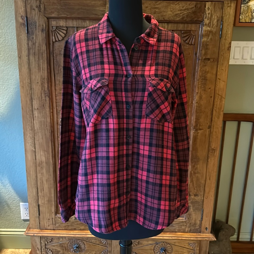 Sanctuary Plaid Flannel Shirt - Size Small